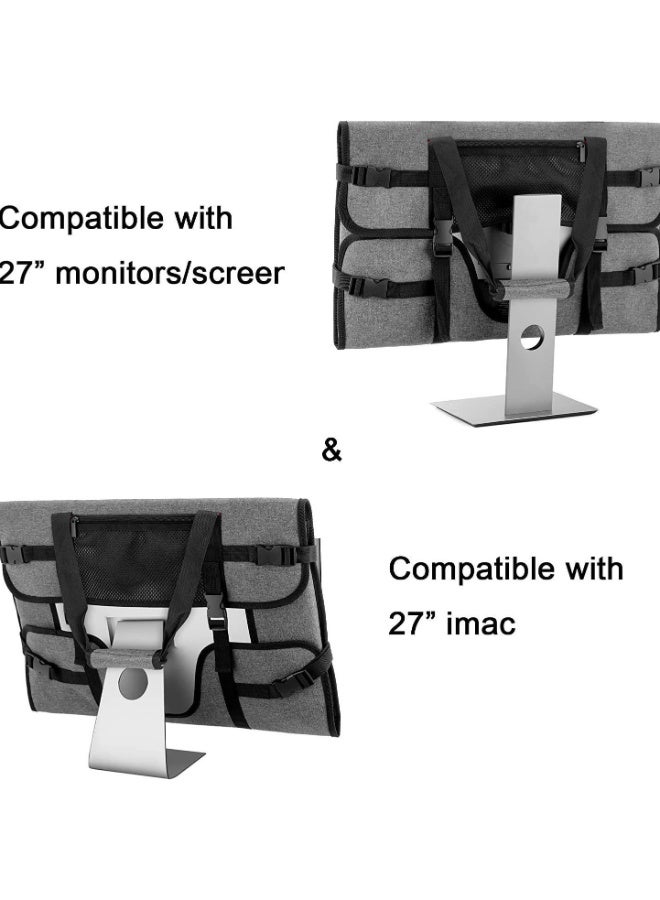 NANAO Monitor Carry Bag Compatible with iMac 27 Inch LCD Screens Padded 27 Inch Monitor Travel Bag Portable Desktop Computer Protective Case (Grey) - Image 4